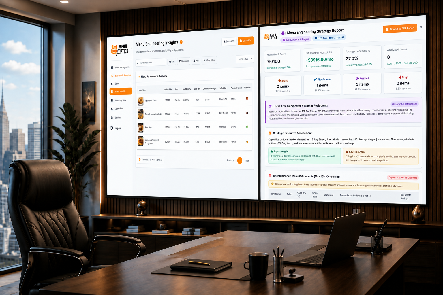 AI-Driven Menu Engineering Insights